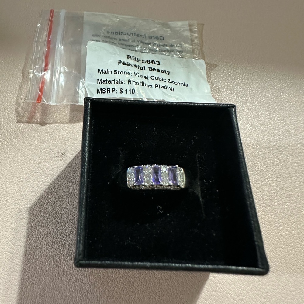 BP size 5 Peaceful Beauty Violet Cubic Zirconia Ring